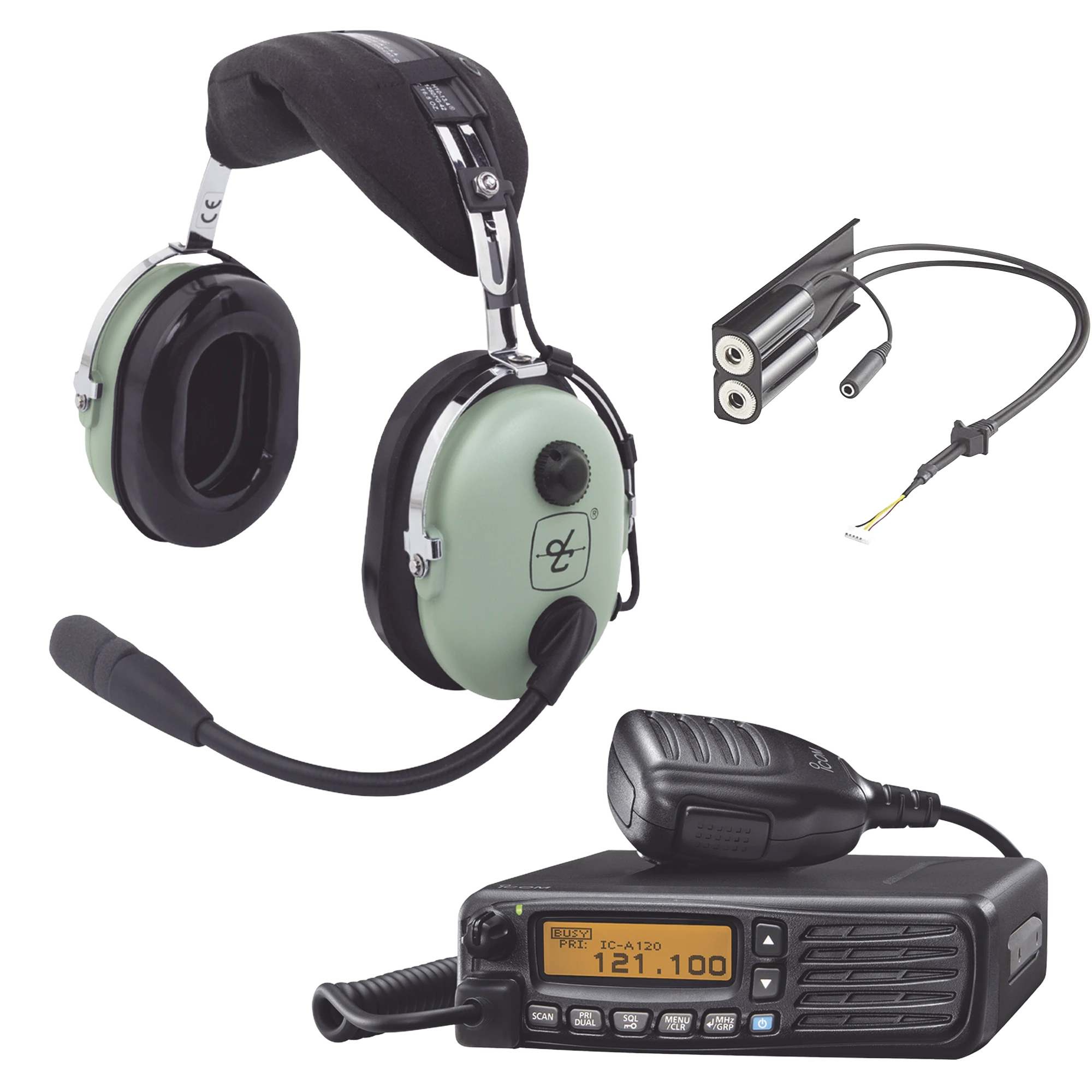 KIT RADIO MOVIL AÉREO ICOM CON AURICULAR DAVID CLARK PARA AVIACIÓN GENERAL-Accesorios para ICOM-ICOM-Bsai Seguridad & Controles