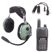 KIT RADIO PORTÁTIL AÉREO ICOM CON AURICULAR DAVID CLARK PARA AVIACIÓN GENERAL-Accesorios para ICOM-ICOM-Bsai Seguridad & Controles