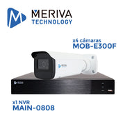 KIT RECONOCIMIENTO FACIAL MERIVA TECHNOLOGY MFACIALKIT / INCLUYE 4 CAMARAS BULLET IP 2MP LENTE 3.6MM MOB-E300F + 1 NVR 8CH 8MP 8PTOS POE MAIN-0808-Kits de Video IP-MERIVA TECHNOLOGY-MFACIALKIT-Bsai Seguridad & Controles