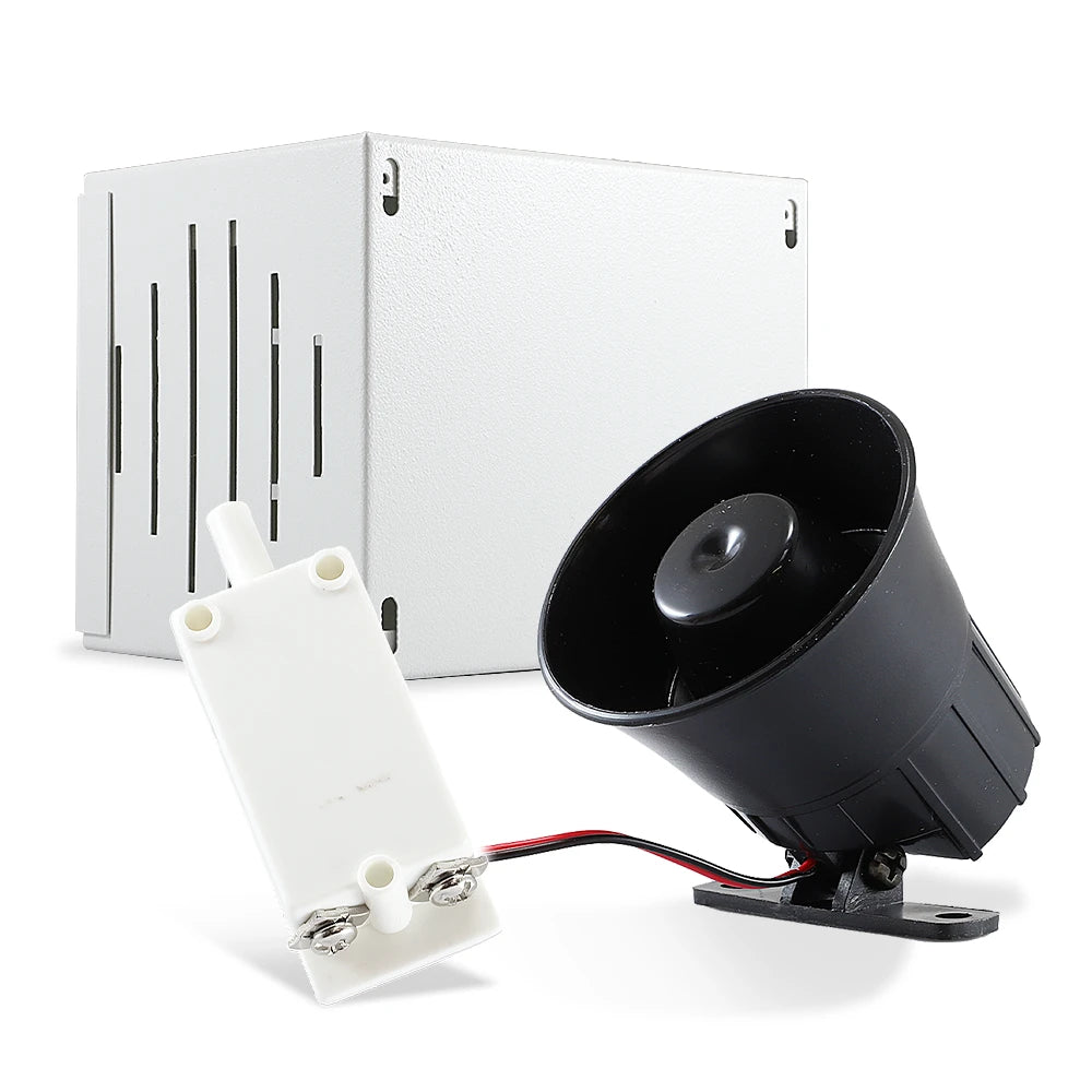 KIT SIRENA DE 15W PARA EXTERIOR INCLUYE SIRENA 15W SRE108 + GABINETE METÁLICO PARA EXTERIOR + TAMPER-Sirenas-ENSON-Bsai Seguridad & Controles