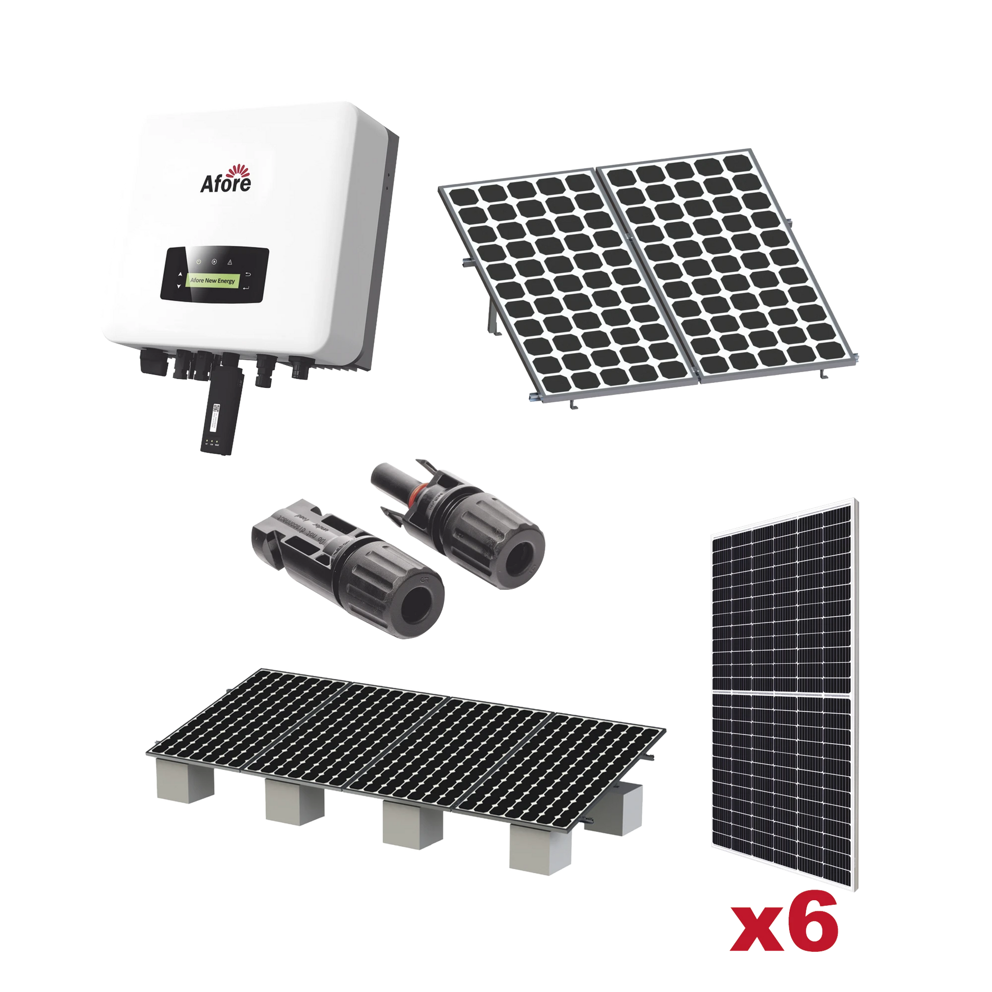KIT SOLAR INTERCONEXION / 3KW 220VCA / INVERSOR AFORE / MONTAJE INCLUIDO-AFORE-HNS3000TLKIT1-Bsai Seguridad & Controles