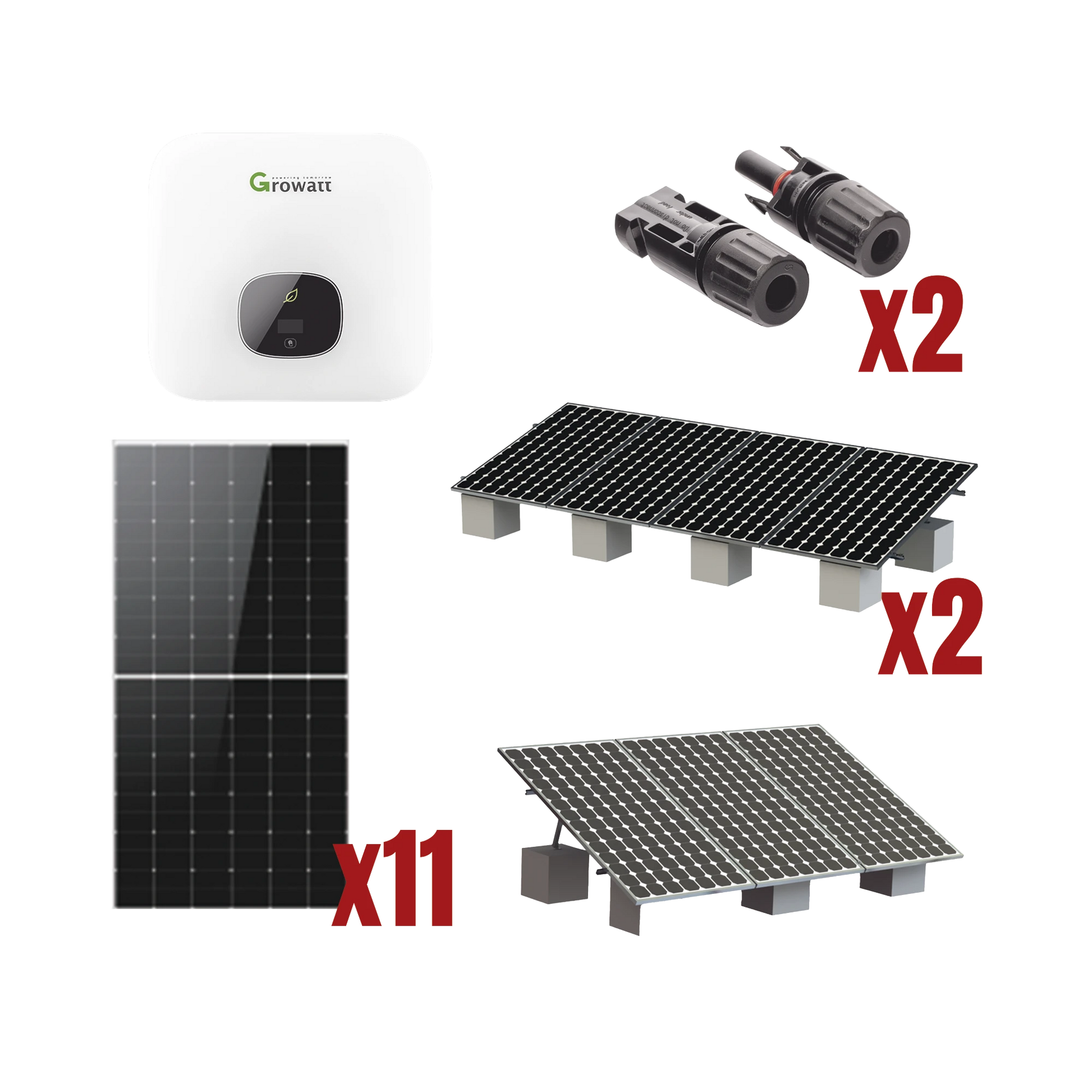 KIT SOLAR INTERCONEXION / 6 KW 220VCA / INVERSOR GROWATT / MONTAJE INCLUIDO-GROWATT-MIN6000KIT1-Bsai Seguridad & Controles