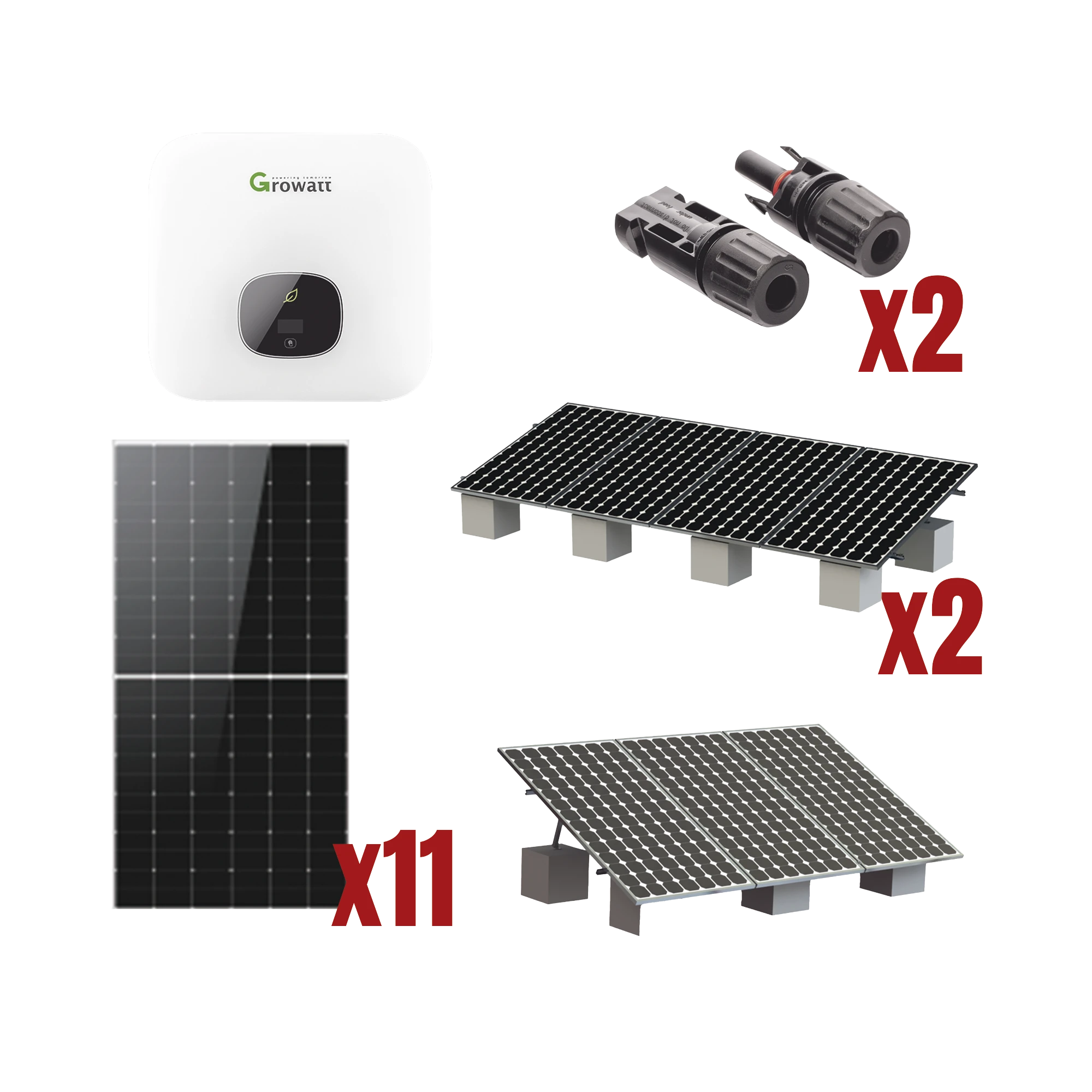 KIT SOLAR INTERCONEXION / 6 KW 220VCA / INVERSOR GROWATT / MONTAJE INCLUIDO-GROWATT-MIN6000KIT1-Bsai Seguridad & Controles