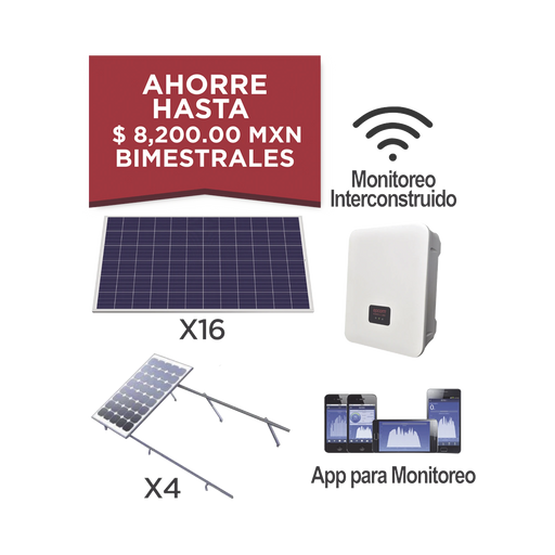 KIT SOLAR PARA INTERCONEXIÓN DE 5 KW DE POTENCIA, 220 VCA CON INVERSOR CADENA Y PANELES POLICRISTALINOS.-Energía Solar y Eólica-SYSCOM-KITEPCOM5K330-Bsai Seguridad & Controles