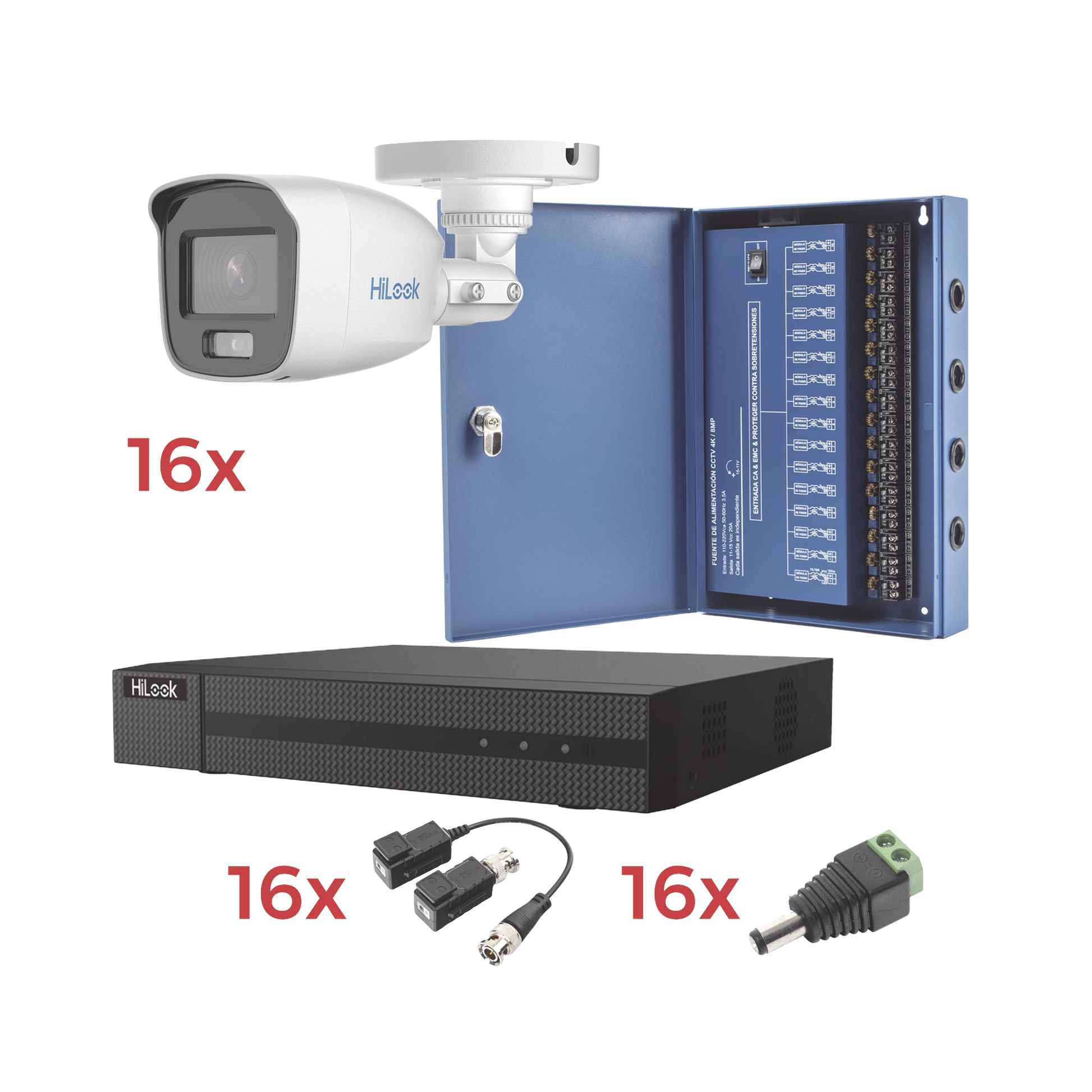 KIT TURBOHD 1080P LITE / DVR 16 CANALES / 16 CÁMARAS BALA EXTERIOR ( 2.8MM) CON COLORVU + MICRÓFONO INTEGADO / TRANSCEPTORES / CONECTORES / FUENTE DE PODER PROFESIONAL-Kits- Sistemas Completos-EPCOM-HL1080PL/16BCA-Bsai Seguridad & Controles
