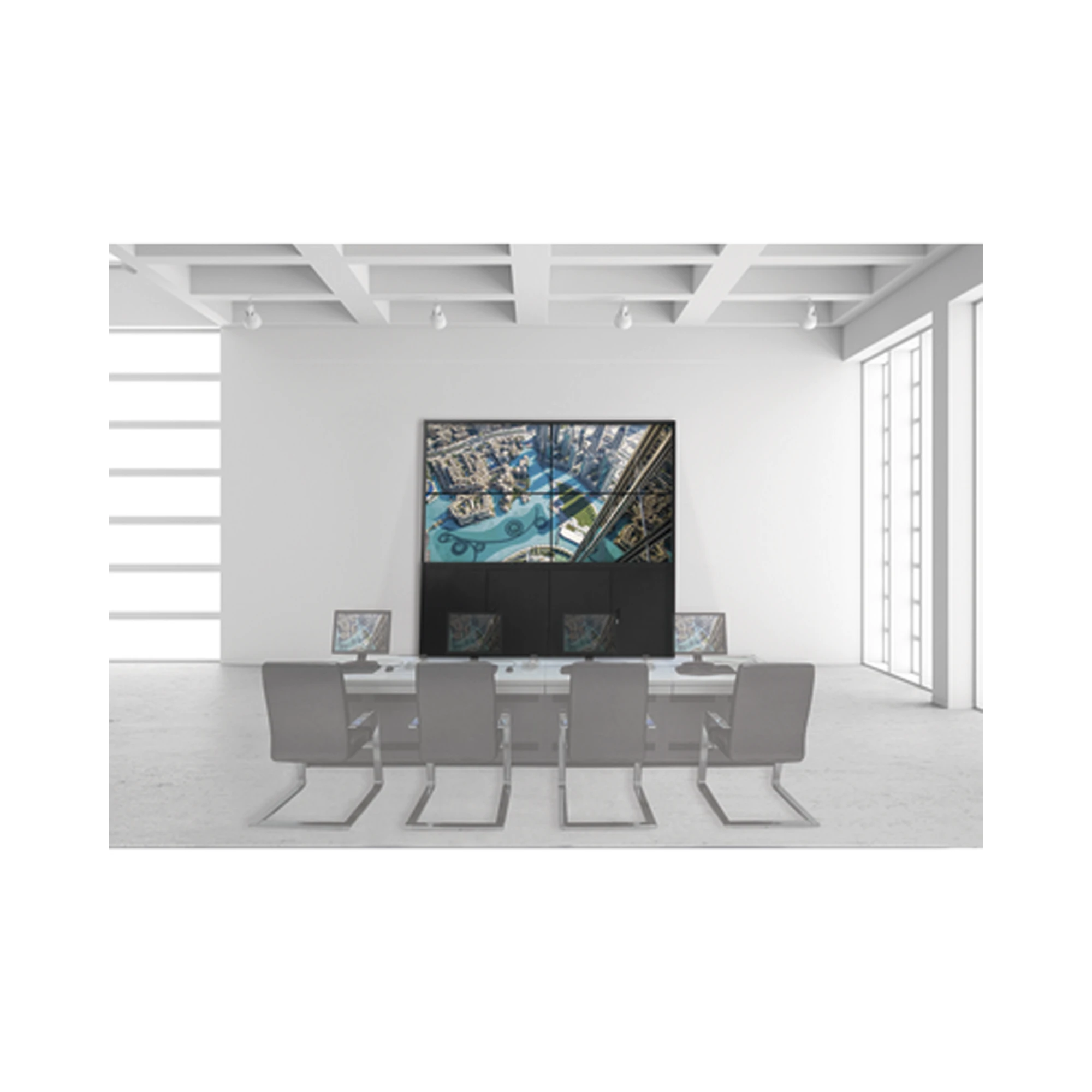KIT VIDEOWALL 2X2 / INCLUYE 4 PANTALLAS DE 55" / DECODER / BASE DE PISO / ACCESORIOS DE INSTALACIÓN-Monitores Pantallas y Mobiliario-HIKVISION-DS-VW2X2UL55-Bsai Seguridad & Controles