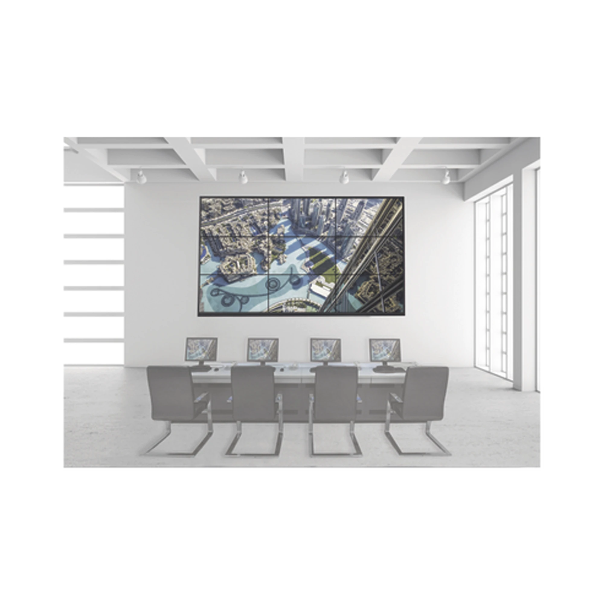 KIT VIDEOWALL 3X3 / INCLUYE 9 PANTALLAS DE 55" / DECODER / BASES DE PARED / ACCESORIOS DE INSTALACIÓN-Monitores Pantallas y Mobiliario-HIKVISION-DSVW3X3UL55/WM-Bsai Seguridad & Controles