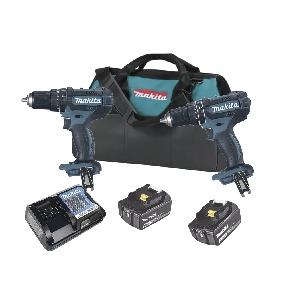 KIT (DHP482Z Rotom..+ DTW181Z Pistola Impacto) 2 Baterías de 3 AH y Cargador Estuche de Lona18V-Herramientas-MAKITA-Bsai Seguridad & Controles