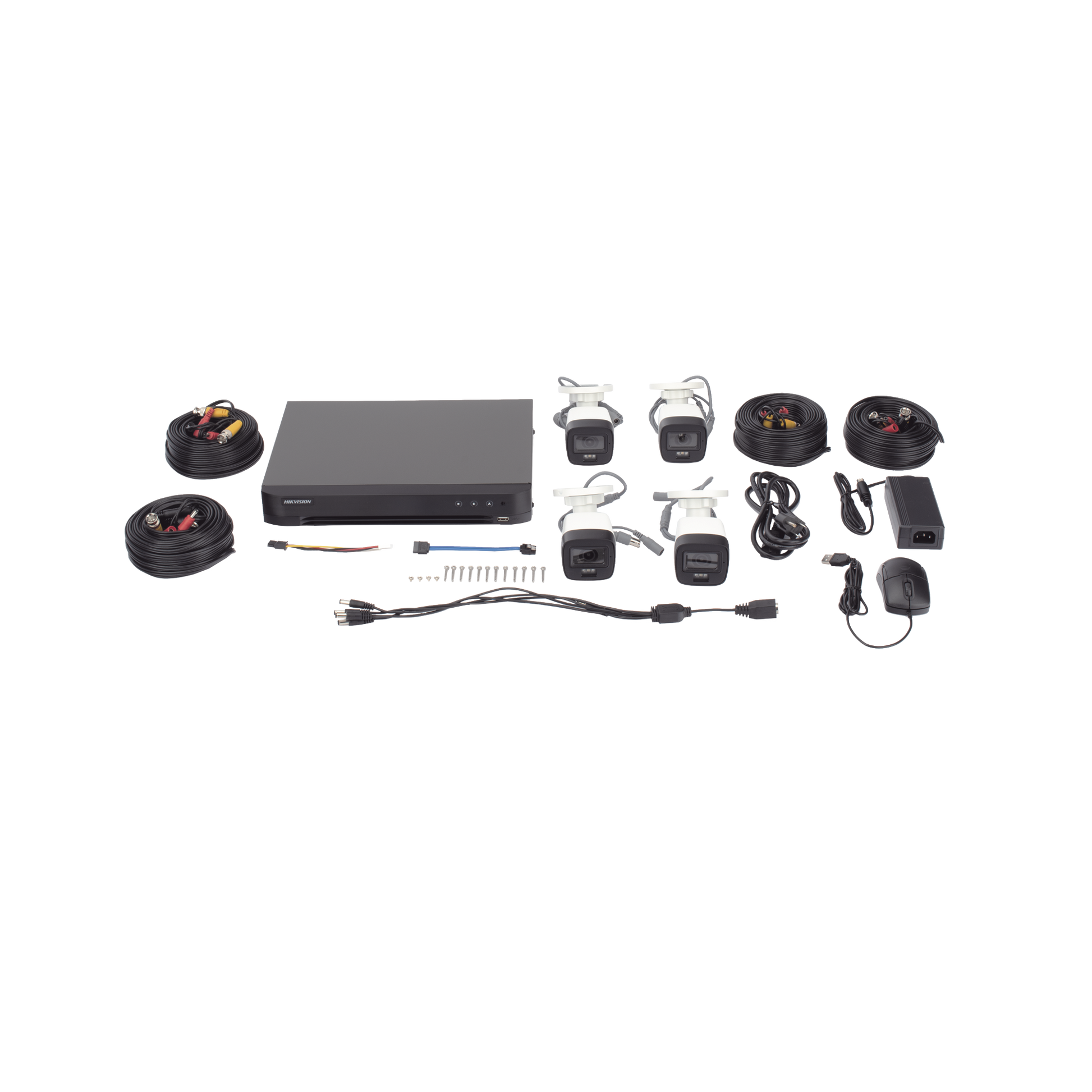 [DUAL LIGHT] KIT TURBOHD 3K (5 MEGAPIXEL) / DVR 4 CANALES / 4 CÁMARAS BALA DUAL LIGHT / MICRÓFONO INTEGRADO / ACCESORIOS DE INTERCONEXIÓN / FUENTE DE PODER-Kits- Sistemas Completos-HIKVISION-Bsai Seguridad & Controles