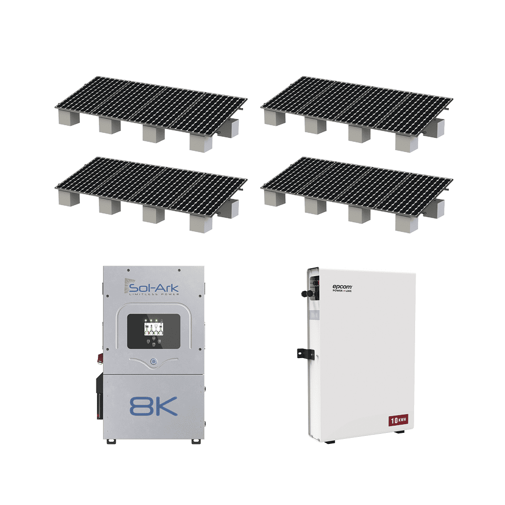 KIT HIBRIDO CON INTERCONEXIÓN A LA RED ELÉCTRICA DE CFE DE 8 KW CON SALIDA DE 220 VCA Y RESPALDO DE 10 KWH EN BATERÍA DE LIFEPO4-Energía Solar-SOL-ARK-Bsai Seguridad & Controles