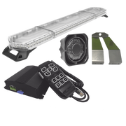 KIT DE SIRENA, BOCINA Y TORRETA DE 48", CON 96 LEDS, AMBAR, IDEAL PARA EQUIPAR UNIDADES DE SEGURIDAD PRIVADA, MINERÍA E INDUSTRIA