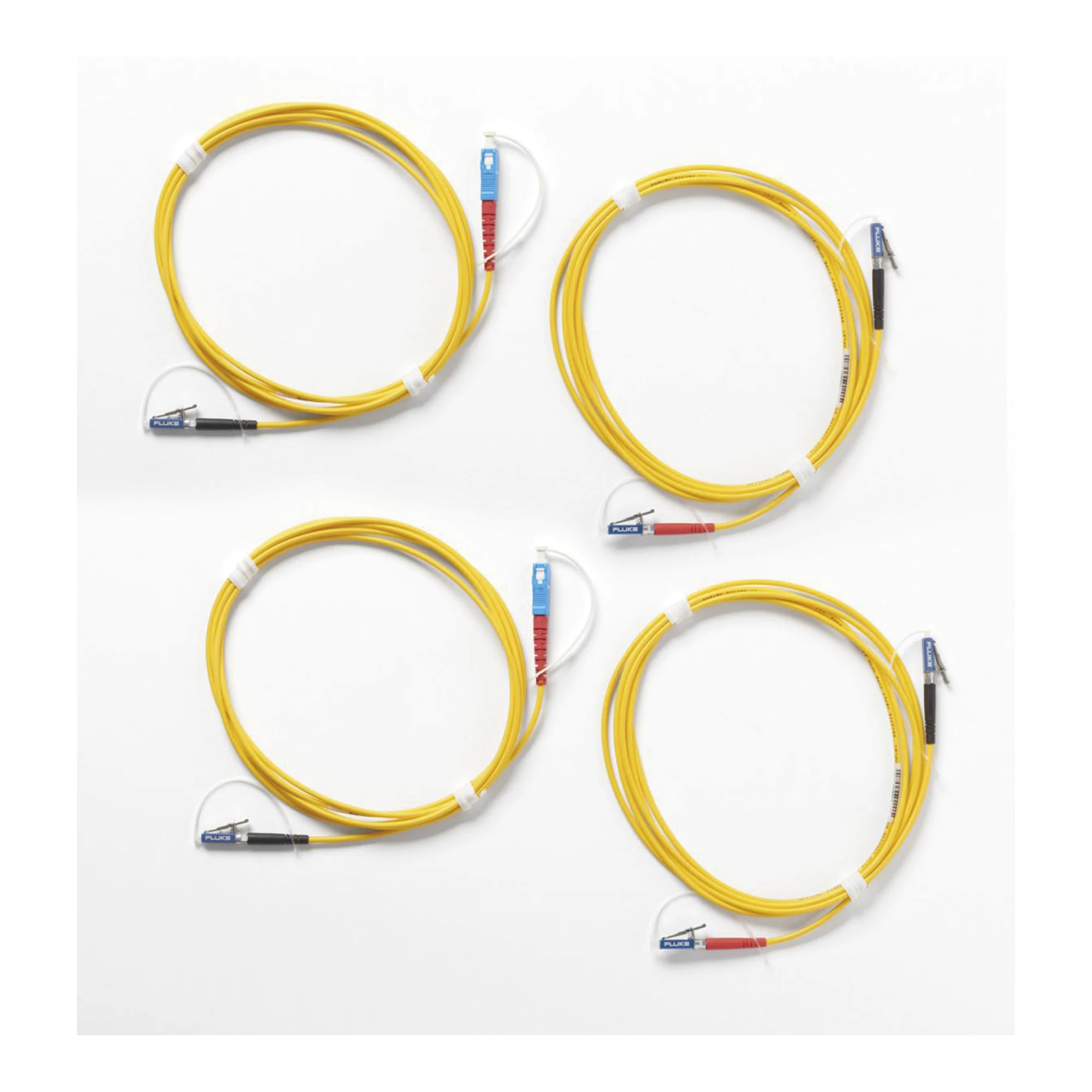 KIT DE CABLES DE REFERENCIA DE COMPROBACIÓN MONOMODO CERTIFIBER® PRO, PARA FIBRAS CON CONECTORES LC (2 SC/LC METÁLICO, 2 LC/LC METÁLICO), DE 2 METROS-Fibra Óptica-FLUKE NETWORKS-Bsai Seguridad & Controles