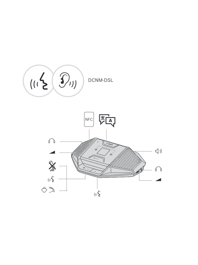 BOSCH M_DCNMDE - DISPOSITIVO DE DEBATE CON PANTALLA TÁCTIL 4.3" / LECTOR NFC-Micrófonos-BOSCH-Bsai Seguridad & Controles