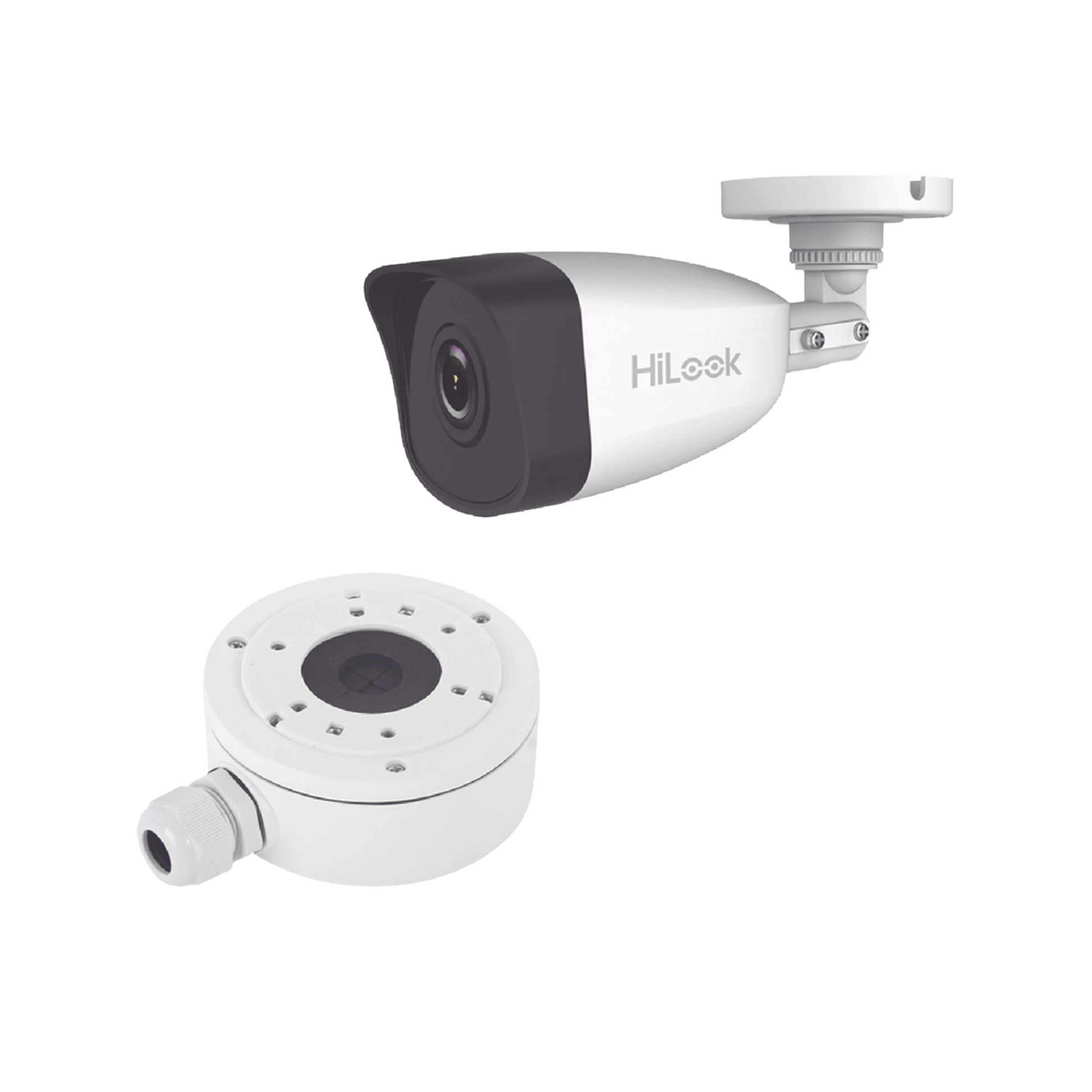 HILOOK SERIES / BALA IP 4 MEGAPIXEL / 30 MTS IR / EXTERIOR IP67 / POE / DWDR / LENTE 2.8 MM + CAJA DE CONEXIÓN DS-1280ZJ-XS-Cámaras IP-HiLook by HIKVISION-Bsai Seguridad & Controles