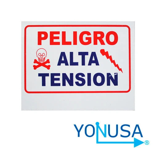 LETRERO DE ALTO VOLTAJE PARA COLOCAR EN CERCA ELECTRIFICADA-Cercas Eléctricas-YONUSA-LETRERO VOLTAJE-Bsai Seguridad & Controles