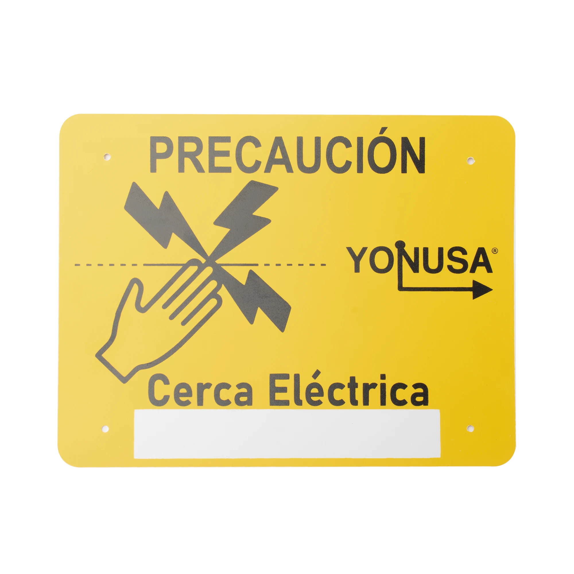 LETRERO DE PRECAUCION PARA CERCAS ELECTRIFICADAS (21.8 X 17 CM)-Cercas Eléctricas-YONUSA-Bsai Seguridad & Controles