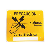 LETRERO PRECAUCION ALTO VOLTAJE PARA COLOCAR EN CERCA ELECTRICA-Cercas electrificadas-YONUSA-Bsai Seguridad & Controles