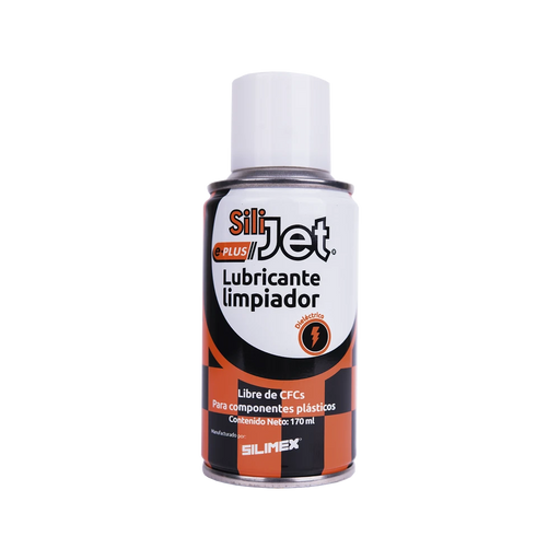 LIMPIADOR LUBRICANTE EN AEROSOL, PROTEGE CIRCUITOS, SENSORES, VENTILADORES, 170 ML-Controles de Acceso-SILIMEX-SILIJET-E-PLUS-Bsai Seguridad & Controles