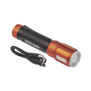 LINTERNA LED PORTÁTIL RECARGABLE 500 LÚMENES CON LUZ FRONTAL Y LATERAL DE TRABAJO. LÁMPARA CON TAPA DE EXTREMO CON IMÁN, USB-C-Iluminación-KLEIN TOOLS-Bsai Seguridad & Controles