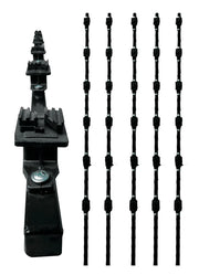 YONUSA K156L - KIT DE 5 POSTES DE PERFIL 3/4 EN COLOR NEGRO DE 1.2 MTS DE LARGO, CON 6 AISLADORES DE PASO PARA 6 LÍNEAS CON 15 CM DE SEPARACIÓN/ LISTO PARA INSTALACIÓN EN CAMPO-Postes-YONUSA-Bsai Seguridad & Controles