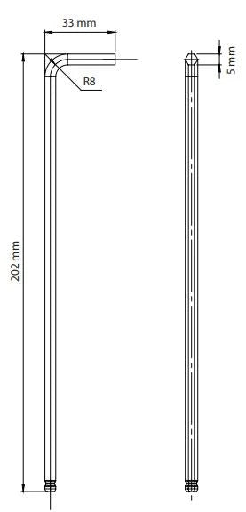 LLAVE ALLEN 5 X 16 X 200MM ESPECIAL PARA INSTALACIÓN DE ANTENAS SH-TP-5-XX, HG3-TP-SXX Y HG3-TP-AXX DE RF ELEMENTS-Antenas-RF ELEMENTS-HK-5-16-200MM-Bsai Seguridad & Controles