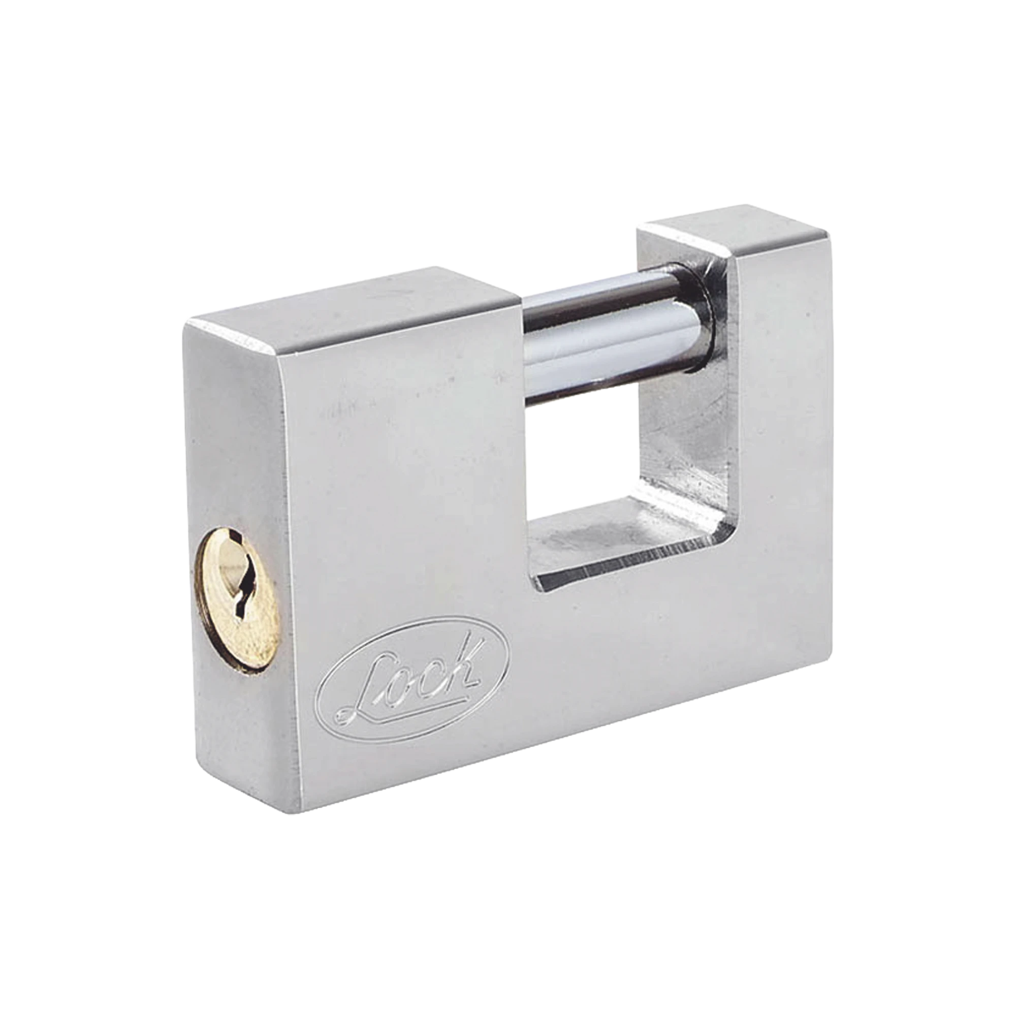 CANDADO PARA CORTINA METÁLICA / MEDIDA 70 MM/ ACABADO CROMO SATINADO/ NIVEL DE SEGURIDAD 6 / LLAVE ESTÁNDAR.-Cerraduras-LOCK-Bsai Seguridad & Controles