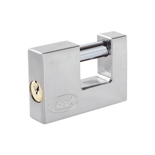 CANDADO PARA CORTINA METÁLICA / MEDIDA 70 MM/ ACABADO CROMO SATINADO/ NIVEL DE SEGURIDAD 6 / LLAVE ESTÁNDAR.-Cerraduras-LOCK-SYS-L22-C70-ECSB-Bsai Seguridad & Controles