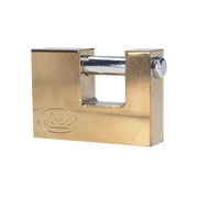 CANDADO DE ACERO PARA CORTINA METÁLICA / MEDIDA 70 MM/ ACABADO LATÓN BRILLANTE / NIVEL DE SEGURIDAD 6 / LLAVE ESTÁNDAR.-Cerraduras-LOCK-Bsai Seguridad & Controles