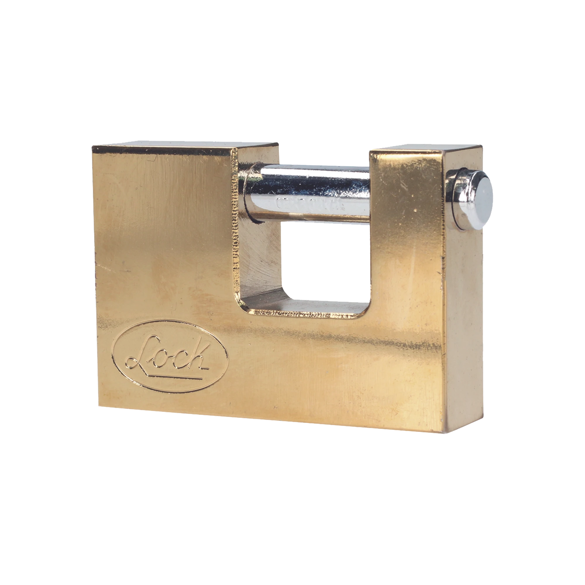 CANDADO DE ACERO PARA CORTINA METÁLICA / MEDIDA 70 MM/ ACABADO LATÓN BRILLANTE / NIVEL DE SEGURIDAD 6 / LLAVE ESTÁNDAR.-Cerraduras-LOCK-Bsai Seguridad & Controles