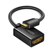 ADAPTADOR MICRO HDMI A HDMI (HDMI TIPO D) / 18GBPS / 4K@60HZ / HDR / TECNOLOGÍA 3D / ARC / CARCASA PC+ABS / HDCP/ LONGITUD DE 22 CM-Cables y Conectores-UGREEN-Bsai Seguridad & Controles
