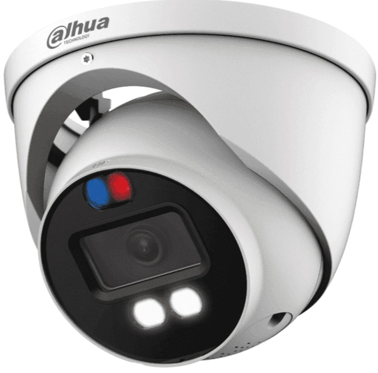 DAHUA DH-HAC-ME1809HN-A-PV - CAMARA DOMO TIOC 4K/ DISUASIÓN ACTIVA/ ILUMINADOR DUAL INTELIGENTE + FULLCOLOR/ ESTROBO CON LUZ ROJA Y AZUL/ LENTE DE 2.8MM/ 106 GRADOS DE APERTURA/ 40 METROS DE IR Y LUZ VISIBLE/ MICROFONO INTEGRADO/ IP67/ #LONUEVO-Domo-DAHUA-Bsai Seguridad & Controles