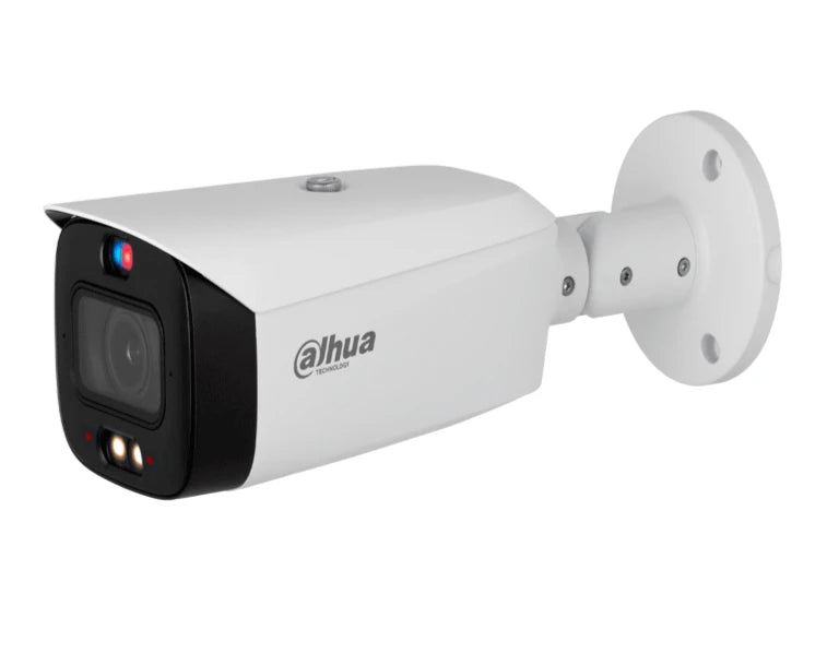 DAHUA DH-IPC-HFW3849T1-AS-PV - CAMARA IP BULLET TIOC 4K/ 8 MEGAPIXELES/ WIZSENSE/ 2.8MM/ ILUMINADOR DUAL/ 30 METROS DE LUZ VISIBLE E IR/ SIRENA Y ESTROBO CON LUZ ROJA Y AZUL/ SMD 4.0/ MICROFONO INTEGRADO/ RANURA MICROSD/ POE/ #LONUEVO-Bullet-DAHUA-Bsai Seguridad & Controles