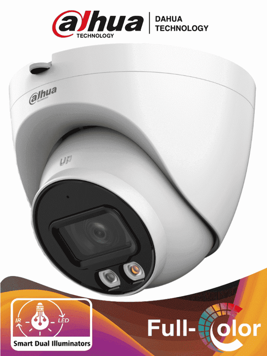 DAHUA IPC-HDW2449T-S-IL - CAMARA DOMO IP DE 4 MEGAPIXELES/ CON ILUMINADOR DUAL INTELIGENTE+FULL COLOR/ WIZSENSE/ LENTE DE 2.8MM/ 95 GRADOS/ MICROFONO INTEGRADO/30 MTS DE IR Y LUZ VISIBLE/METÁLICA/RANURA MICROSD/WDR DE 120 DB/SMD PLUS/POE/#LONUEVO-Domo-DAHUA-DHT0040081-Bsai Seguridad & Controles