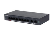 DAHUA CS4010-8ET-110 - SWITCH POE DE 10 PUERTOS/ 8 PUERTOS POE 10/100/ 2 PUERTOS UPLINK 10/100/1000/ 110 WATTS TOTALES/ ADMINISTRABLE EN LA NUBE POR DOLYNK CARE/ POE HASTA 250 METROS/ CARCASA METALICA/ SWITCHING 5.6 GBPS/ #LONUEVO-Switches POE-DAHUA-Bsai Seguridad & Controles