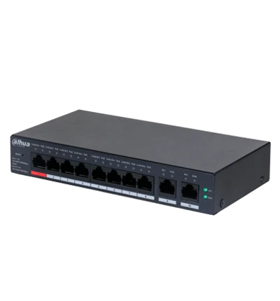 DAHUA DH-CS4010-8GT-110 SWITCH POE DE 10 PUERTOS GIGABIT/ 8 PUERTOS POE/ 2 PUERTOS UPLINK 10/100/1000/ 110 WATTS TOTALES/ SWITCHING 20 GBPS/ TASA DE REENVIO DE PAQUETES 14.88 MBPS/ POE WATCHDOG/ PLATAFORMA DOLYNK CARE/ #LONUEVO-Switches POE-DAHUA-DHT3720031-Bsai Seguridad & Controles