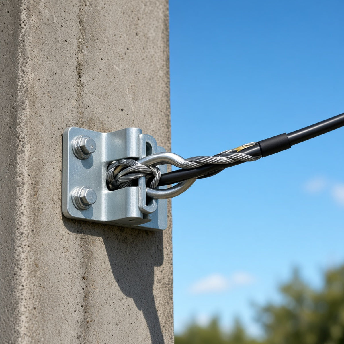 REMATE PREFORMADO PARA FIBRA ÓPTICA / ACERO GALVANIZADO / 300 MM / MINI-ADSS 6-7 MM / SPAN 80 M (262.5 FT) / 3 HILOS [LP-RP0607] instalado