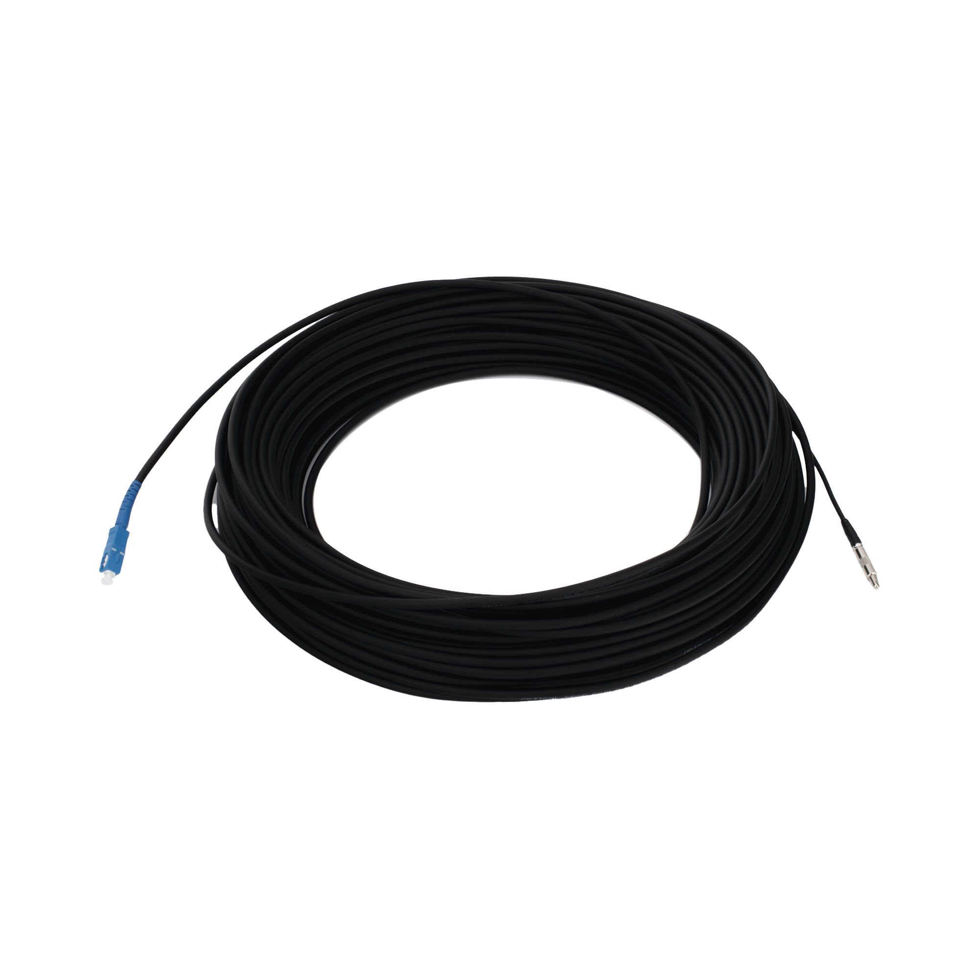 ROLLO DE FIBRA OPTICA DROP REDONDA G657A2 MONOMODO SIMPLEX DE 100 METROS (328.08 PIES) CON CONECTORES SC/UPC-SC/UPC PARA INSTALACIONES AEREAS, SUBTERRANEAS O A LA INTEMPERIE