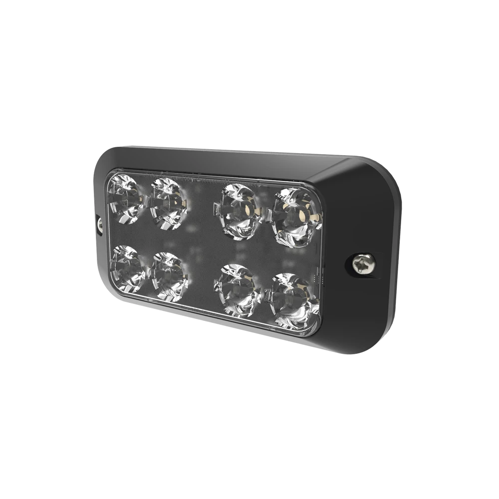 LUZ AUXILIAR CON 8 LEDS COLOR ROJO-AZUL-Luces Perimetrales-ECCO-Bsai Seguridad & Controles