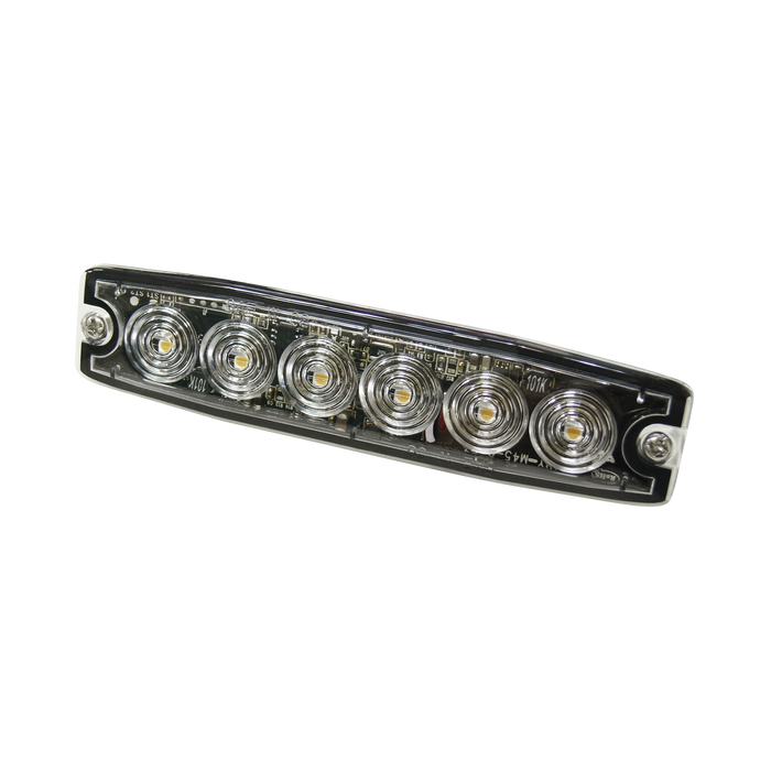 LUZ AUXILIAR DE 6 LED, ÁMBAR, SAE CLASE I, LENTE TRANSPARENTE-Luces Auxiliares Vehiculares-SIGNALPRO-SPL6A-Bsai Seguridad & Controles