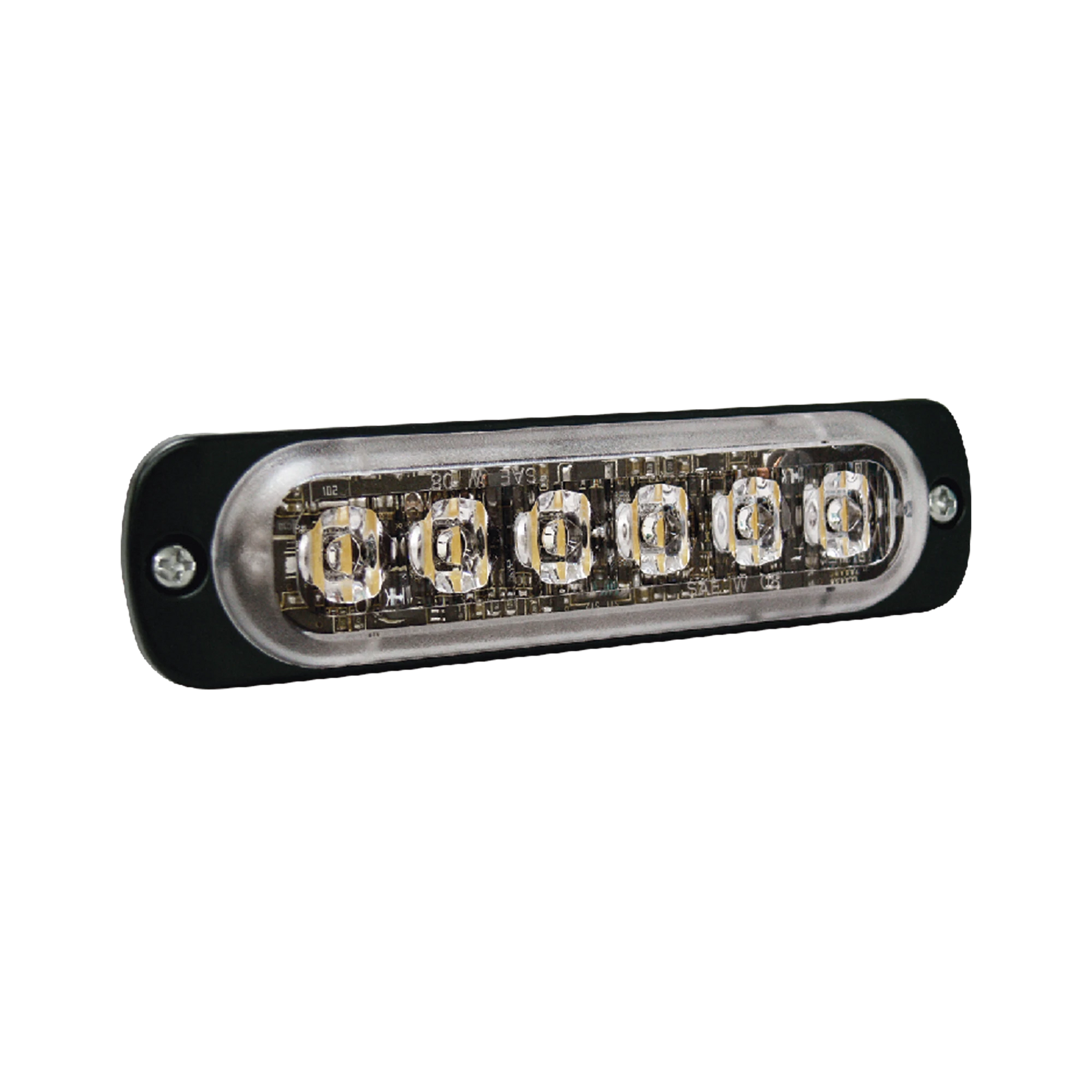 LUZ AUXILIAR DE 6 LED, ROJA, BISEL NEGRO, LENTE TRANSPARENTE-Luces Auxiliares Vehiculares-SIGNALPRO-Bsai Seguridad & Controles