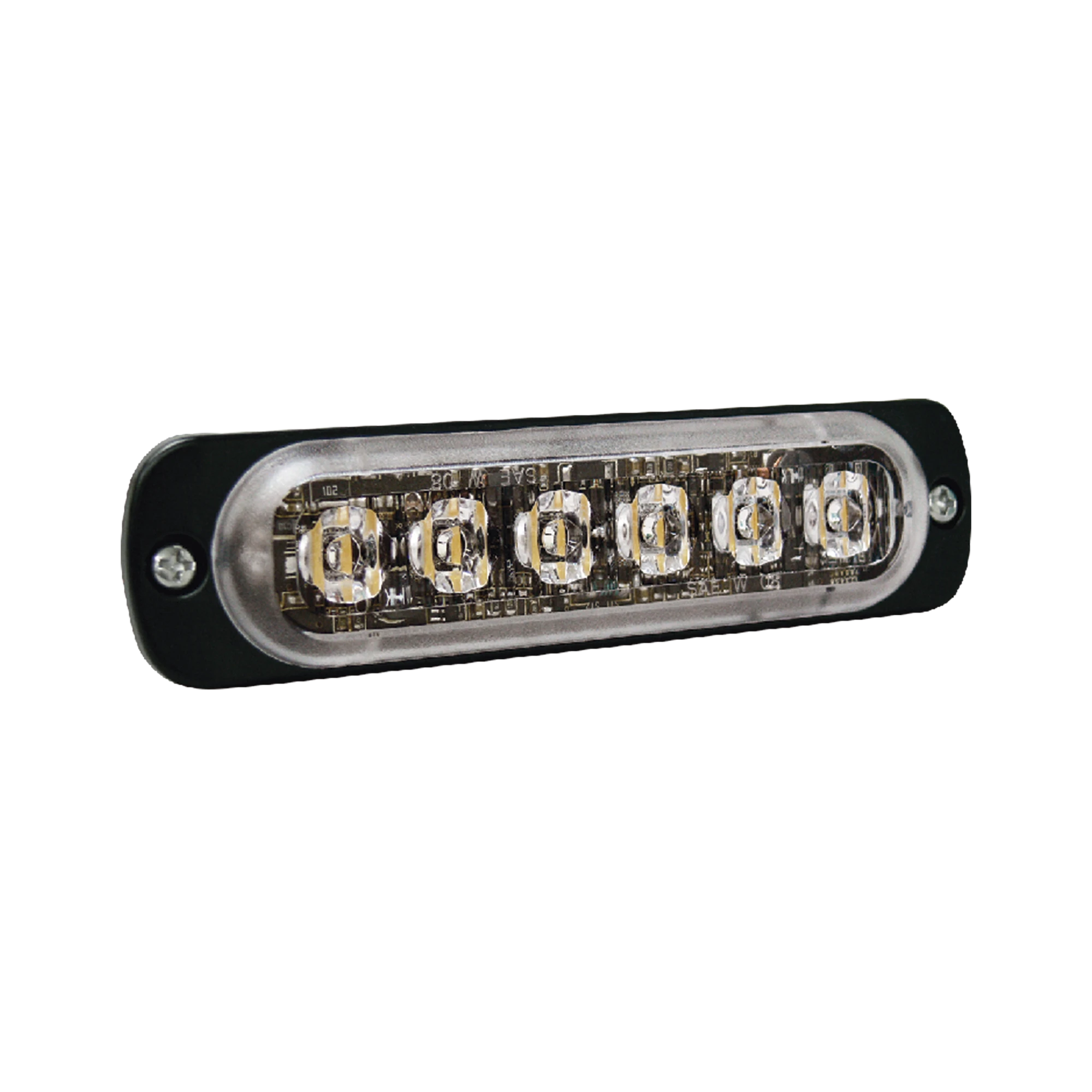 LUZ AUXILIAR DE 6 LED, ROJA, BISEL NEGRO, LENTE TRANSPARENTE-Luces Auxiliares Vehiculares-SIGNALPRO-Bsai Seguridad & Controles