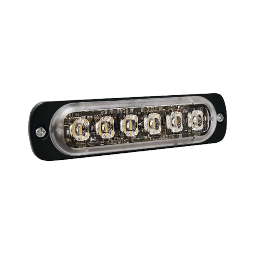 LUZ AUXILIAR DE 6 LED, ROJA, BISEL NEGRO, LENTE TRANSPARENTE-Luces Auxiliares Vehiculares-SIGNALPRO-SP6R-Bsai Seguridad & Controles