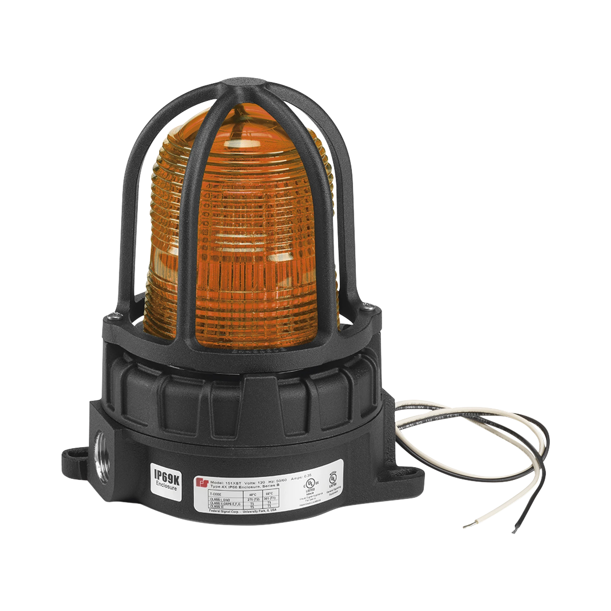 LUZ DE ADVERTENCIA LED PARA UBICACIÓNES PELIGROSAS, MONTAJE PARA SUPERFICIES, 24VCC, AMBAR-Luces Auxiliares-FEDERAL SIGNAL INDUSTRIAL-Bsai Seguridad & Controles