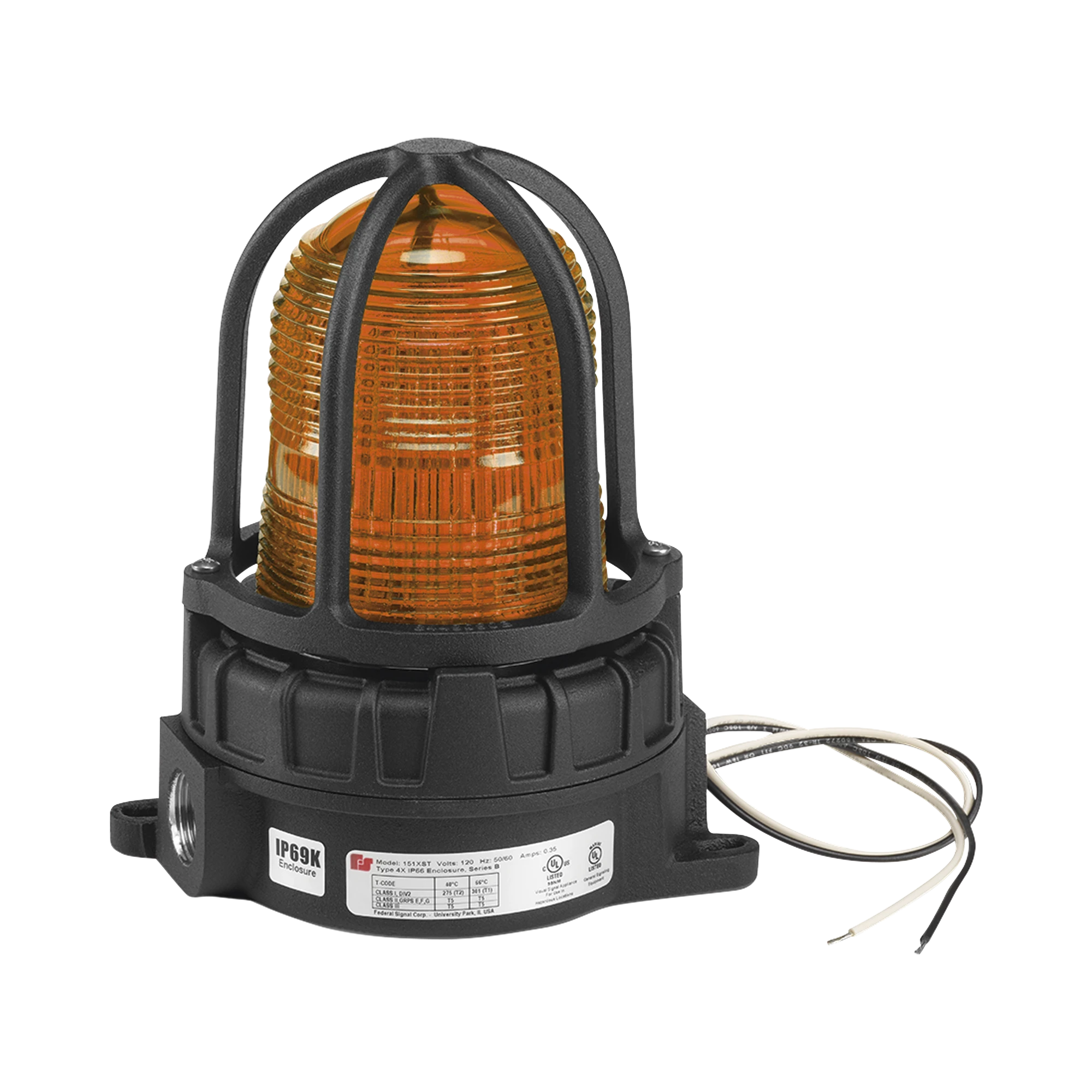 LUZ DE ADVERTENCIA LED PARA UBICACIÓNES PELIGROSAS, MONTAJE PARA SUPERFICIES, 24VCC, AMBAR-Luces Auxiliares-FEDERAL SIGNAL INDUSTRIAL-Bsai Seguridad & Controles