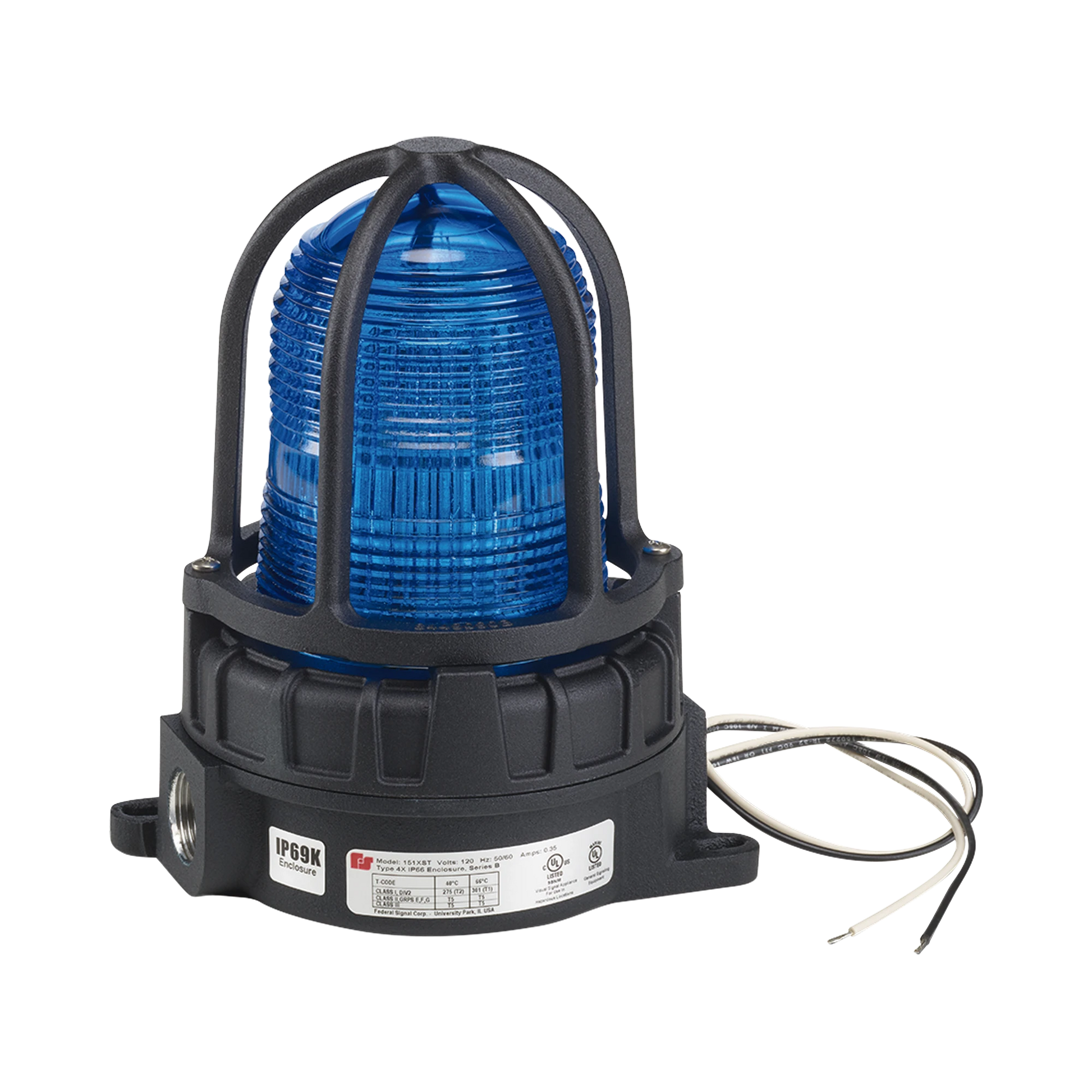 LUZ DE ADVERTENCIA LED PARA UBICACIÓNES PELIGROSAS, MONTAJE PARA SUPERFICIES, 24VCC, AZUL-Luces Auxiliares-FEDERAL SIGNAL INDUSTRIAL-Bsai Seguridad & Controles