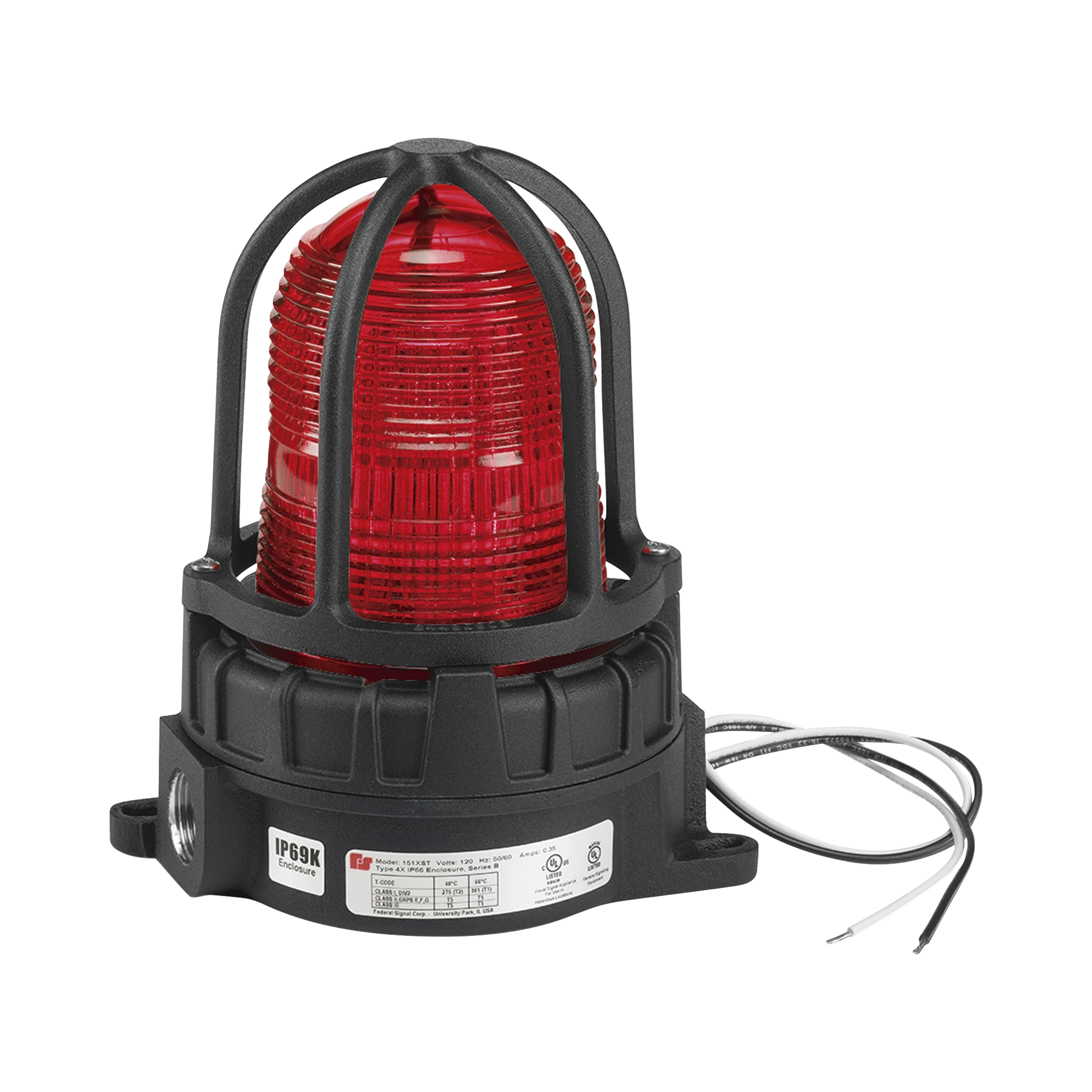 LUZ DE ADVERTENCIA LED PARA UBICACIÓNES PELIGROSAS, MONTAJE PARA SUPERFICIES, 24VCD, ROJO-Luces Perimetrales-FEDERAL SIGNAL INDUSTRIAL-Bsai Seguridad & Controles