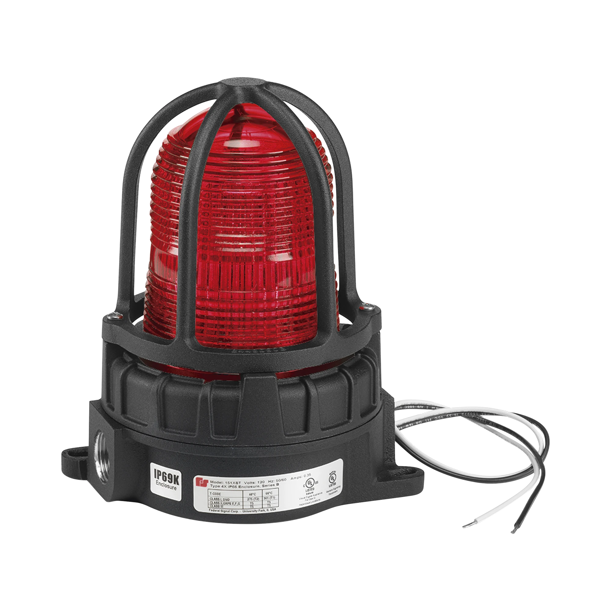 LUZ DE ADVERTENCIA LED PARA UBICACIÓNES PELIGROSAS, MONTAJE PARA SUPERFICIES, 24VCD, ROJO-Luces Perimetrales-FEDERAL SIGNAL INDUSTRIAL-Bsai Seguridad & Controles
