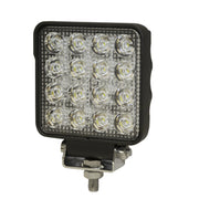 LUZ DE TRABAJO CUADRADA ULTRA BRILLANTE, 16 LED, 2400 LUMENES, 12-24 VCD-Luces Perimetrales-ECCO-Bsai Seguridad & Controles