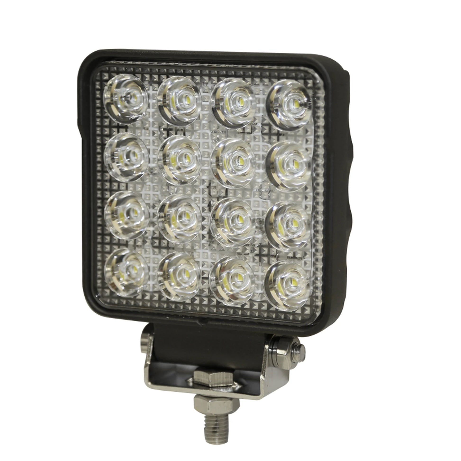 LUZ DE TRABAJO CUADRADA ULTRA BRILLANTE, 16 LED, 2400 LUMENES, 12-24 VCD-Luces Perimetrales-ECCO-Bsai Seguridad & Controles