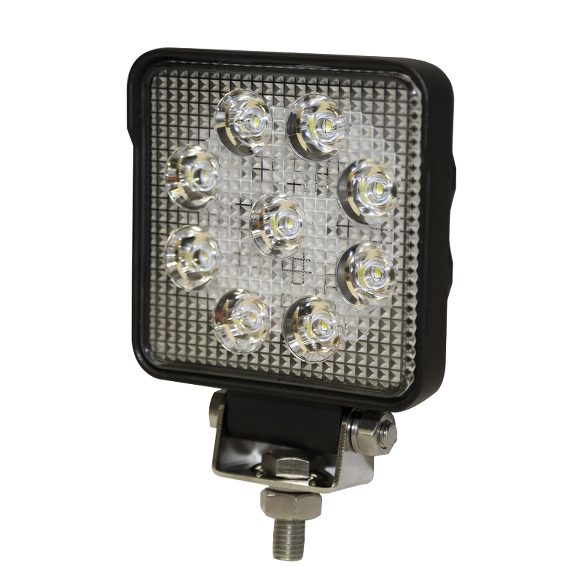LUZ DE TRABAJO CUADRADA ULTRA BRILLANTE, 9 LED,1450 LUMENES, 12-24 VCD-Luces Perimetrales-ECCO-Bsai Seguridad & Controles